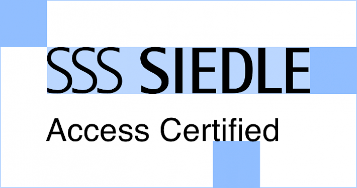 Schutzzone Logos Siedle Kundendienst und Siedle Access Certified